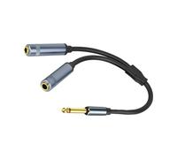 Piceioep Câble répartiteur de son 6, 5 mm 1 canal 1 mâle 2 femelles pour microphones, haut-parleurs, amplificateur, équipement sonore professionnel, câble répartiteur simple en Y