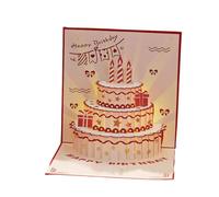 Piceioep Carte d ' anniversaire unique fabriquée à la main avec un beau design de gâteau, carte de vœux en ', cartes de vacances élégantes, anniversaire de somptuosité