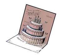 Piceioep Carte d ' anniversaire unique fabriquée à la main avec un beau design de gâteau, carte de vœux en ', cartes de vacances élégantes, anniversaire de somptuosité