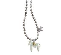 Piceioep Collier avec pendentif moderne inspiré des équins - Chaîne en alliage léger - Bijoux polyvalents - Pour femme, taille unique, Comme décrit, Comme décrit.