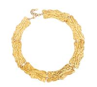 Piceioep Collier ras de cou asymétrique unique en matériaux composites en acier avec perles baroques pour un usage quotidien et un événement social Collier électrolytique stratifié