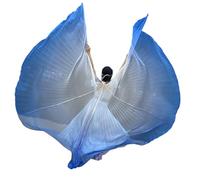 Piceioep Éventail de Danse Professionnel en Mousseline de Soie, 2 Lots, avec poignées ergonomiques, éventail de Danse du Ventre pour Femmes pour représentations théâtrales Chiffons Silk Dance