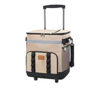 Piceioep Fashion Isulate Rolling Recoders avec Manche Rétractable Roue pour Activités Extérieures Picniques Camping Fashion Wheeled Cooliers