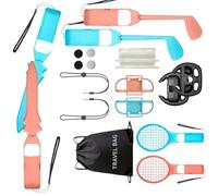 Piceioep Gaming Accessory Set For NS2 Console Game 19 In 1 Sports Accessories With Bag Sports Games Pack Kid Safe Motion Gaming Controllers