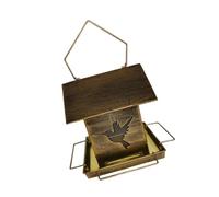 Piceioep Mangeoire pour Oiseaux Suspendue Coupe-Vent, Utilisation Toute l ' année, Meilleur pour Les Amoureux de la Nature, Finition Bronze, mangeoire en Pierre de Fleur
