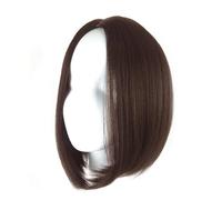 Piceioep Perruque synthétique élastique courte avec raie centrale, confortable, pour scène ou bureau, postiche afro texturée courte et raide