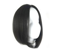Piceioep Perruque synthétique élastique courte avec raie centrale, confortable, pour scène ou bureau, postiche afro texturée courte et raide
