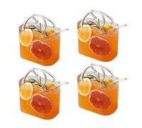 Piceioep Porte-liquides créatifs, 4 pièces, dotés de poignées, adaptés cocktails et centres de table, Collection de verres à boire fantaisie