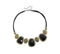 Piceioep Styles Bijoux noirs Collier de déclaration Chaîne de pull Accessoire de déclaration avec cordon de velours confortable Collier antique en détresse