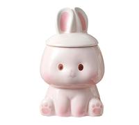 Piceioep Tasse en céramique à de lapins avec couvercle, parfaite pour les décorations de Pâques, capacité de 350 ml, idéale pour les boissons chaudes, tasse de Pâques en faïence avec couvercle