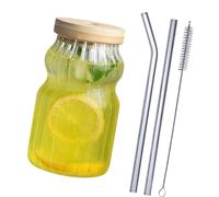 Piceioep Tasse en verre rayé de 300ml, conception robuste pour la maison ou les lieux de travail, tasse résistante à la