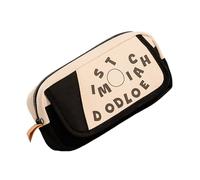 Piceioep Trousse à crayons de grande capacité avec plusieurs couches pour étudiants, femmes, adultes, voyage, essentiel, trousse de rangement vintage de grande capacité, Noir