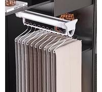 Piche de voiturier de placard enracinée, portant une tige de placard rétractable de 45 kg, un pantalon extensible en alliage en aluminium, un cintre à linge d'amortissement, un cintre de vêtements