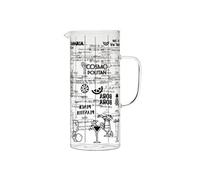 AltoBuy Pichet 2L en Verre Transparent Gradué avec 6 Recettes de Cocktails intégrées