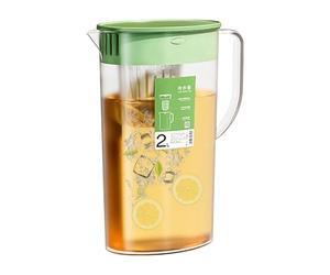 Pichet à boisson - Infuseur à eau de 2 l | Bouilloire à thé glacé avec couvercle | Serveur de boissons chaudes et froides | Outil de cuisine avec filtre intégré pour infuser des fruits ou pour des