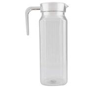 Pichet à Boissons en Acrylique, Réfrigérateur Carafe Frigo Pichet avec Couvercle en Plastique Blanc et Poignée pour Eau, Thé Glacé/vin/café/lait/jus Carafe de Boisson(1100 Ml)