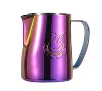 Pichet à café élégant en acier inoxydable de 600ml, tasse mousse lait, machine crème, Barista Craft, expresso Latte, outil d'art Pour Latte Coffee Art(Colorful Pink)