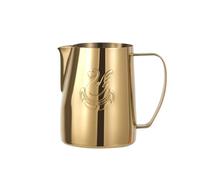 Pichet à café élégant en acier inoxydable de 600ml, tasse mousse lait, machine crème, Barista Craft, expresso Latte, outil d'art Pour Latte Coffee Art(Gold)