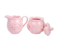 Pichet à Café en Céramique, Set Rose, Usage Lait et Sucre | Céramique, Forme Créative et Lisse, Usage Petit-déjeuner, Service Soigné, pour Hôtes et Amis