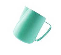 Pichet à café et lait en acier inoxydable, 2 pièces, tasse mousse, pichet fleurs, mousseur, outil de Pour Latte(Light Green,600ml)