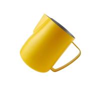 Pichet à café et lait en acier inoxydable, 2 pièces, tasse mousse, pichet fleurs, mousseur, outil de Pour les Cafés(Yellow,600ml)