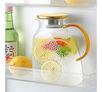 Pichet à Eau, 1,8 L Cruche En Verre Avec Couvercle Carafe En Verre Borosilicate Carafe Eau Pichet En Verre Carafe à Thé Glacé Carafe à Eau Avec PoignéE Pour Infuseur Fruit, Thé Glacé, Café Chaud, Lait