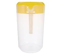 Pichet à Eau avec Couvercle et Graduations 4 L Transparent en Plastique | PP Alimentaire Jaune, Large Ouverture et Poignée Ergonomique, pour Thé Glacé, Jus et Lait