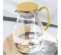 Pichet à Eau Carafe Eau de 1.5L Pichet en Verre Design Diamant Moderne Cruche en Verre avec Couvercle en Acier Inoxydable et Anse