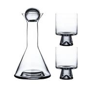 Pichet à eau et verre - Accessoires de bar - Verre à vin en cristal - Lumière nordique de luxe - Bouilloire à vin ou lait - Gris