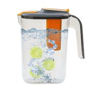 Pichet à eau infusé - 2,6 l - Pichet en verre avec passoire à fruits amovible, thé glacé et détox - Fabricant de boissons - Exhausteur de goût de déversement pour citron, plan de travail