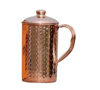 Pichet à eau martelé en cuivre pur pour les bienfaits de la santé ayurvédique - Capacité du pichet en cuivre de 1244,5 g