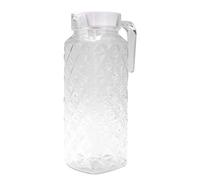 Pichet à Eau, Pichet à Eau en Verre à Motif de Diamant Acrylique Domestique, Carafe à Jus avec Couvercle pour Cafétéria de Cuisine(1.1 liter 1-50-Transparent)