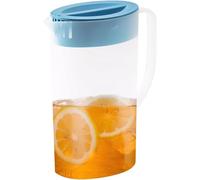 Pichet à eau, pichet en plastique de 2 L avec couvercle et bec verseur, pichet à eau transparent, récipients à jus écologiques pour jus de limonade chaud/froid, pot de boisson, pichet à thé glacé avec