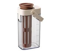 Pichet à froide de 1 litre - 23 x 12,6 x 8,9 cm - En verre anti-fuite avec couvercle à poignée - Pour cappuccino, boissons aux fruits, lait, eau, maison, appartement, Re