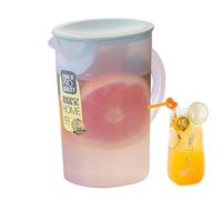 Pichet à jus avec couvercle pour réfrigérateur - Sans odeur - Avec poignée - Pichet à eau adapté au réfrigérateur pour bière, citronnelle, thé et boissons froides - Design pour les fêtes en