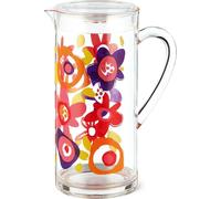 Pichet à jus en plastique - pichet verseur - fleurs - 1,85 litre - avec couvercle