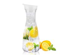 Pichet à Jus,Pichet à jus en acrylique 7.5Oz,Bouteilles de Jus en Plastique Transparent Acrylique,carafes à eau avec bouteille de jus à couvercle rabattable en plastique pour barre thé glacé (1600ml)