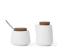 Pichet à lait 200 ml, sucrier avec cuillère en porcelaine 200 ml, mat blanc