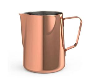 Pichet à lait 330 ml, Pichets à Vapeur En Acier Inoxydable, Avec Mesure Mark Milk Jug Pichet à Mousse pour Faire du Café la Mousse, Cappuccino Latte Art Barista Tasse, Cuivre
