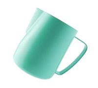 Pichet à lait antiadhésif en acier inoxydable, 2 pièces, pichet mousse vapeur for café et, tasse fleurs, parfait for l'art du au Pour Latte Coffee Art(Green,600ml)