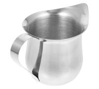 Pichet à Lait en Acier Inoxydable 240ml, Argenté, Bec Précis | Usage Maison et Bar à Café Professionnel, Compact et Portable, Facile à Nettoyer, Accessoire Machine