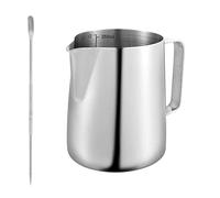 Pichet à lait en acier inoxydable 900 ml - Gobelet doseur portable avec marqueurs de mesure et Latte Art Pen Barista Accessoires Cappuccino Espresso Tasse pour la maison, la cuisine, les cafés, les