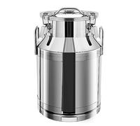 Pichet à lait en acier inoxydable de 30 l avec couvercle, récipient alimentaire multifonctionnel, seau à riz, seau à glace, récipient de stockage de lait, récipient à farine pour la maison, la