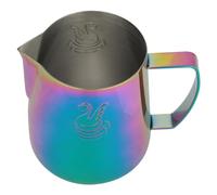 Pichet à lait en acier inoxydable de 400ml, 2 pièces, pichet café, tasse mousse, machine crème artisanale, d'art au, outils Pour Le Afé(Green Colorful)