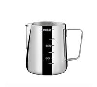 Pichet à lait en acier inoxydable, petit pot café portatif, crémier mousse de, échelle et stylo artistique, Barista(A)