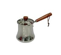 Pichet à lait en acier inoxydable pour faire mousser le lait, pichet à lait en acier inoxydable, tasse à café, carafe pour cappuccino, expresso, latte art, longue poignée en bois et bouton de