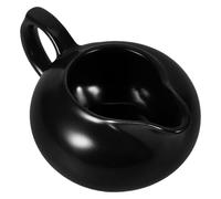 Pichet à Lait en Céramique Noire 180ml avec Bec Anti-goutte | Finition Lisse et Brillante, Poignée Pratique, Service Chaud pour Sauces, Usage Table, Pique-niques, Thé