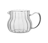 Pichet à lait en verre rayures, tasse café, séparateur de thé au, pichet mousse Transparent, avec poignée, 2 pièces Pour Faire Mousse le Lait(12.2 * 7.5cm)