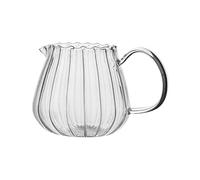 Pichet à lait en verre rayures, tasse café, séparateur de thé au, pichet mousse Transparent, avec poignée, 2 pièces Pour Faire Mousse le Lait(10.5 * 9.3cm)