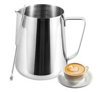 Pichet à Lait Inox 900ml Pichet Café au Lait avec Latte Art Pen Échelle Interne Cafés Restaurants Bars pour Lait Fouetté Latte Art